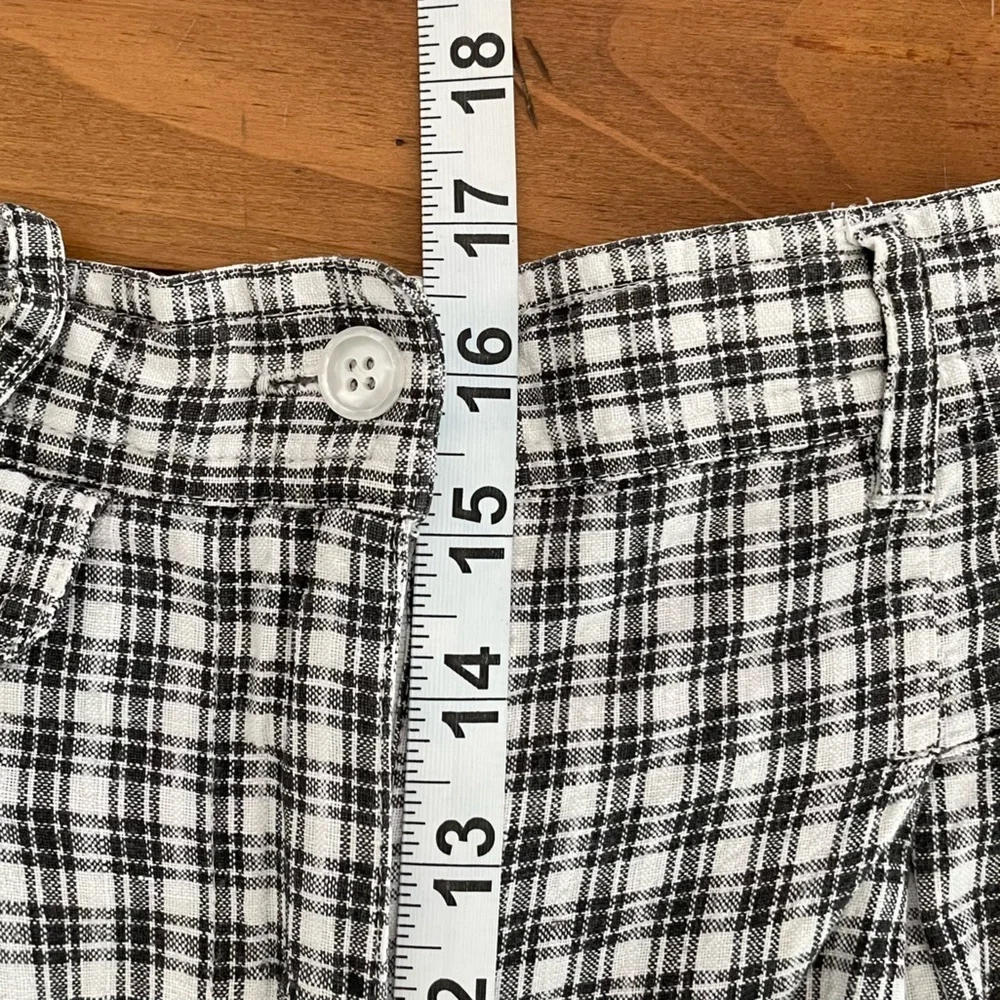 Vintage Karen Scott High-Waisted Cotton Shorts Black/White Check Plaid Size 20W